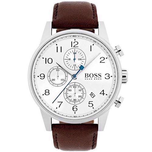 Image of fra Hugo Boss mat rustfri stål Navigator chrono quartz herre ur